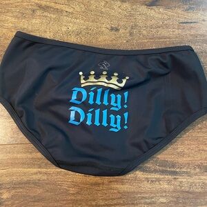 Rabbit Black Athletic run briefs- personalized screen print DILLY! DILLY! 👑